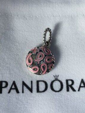 PANDORA SS Pink Enamel Breast Cancer